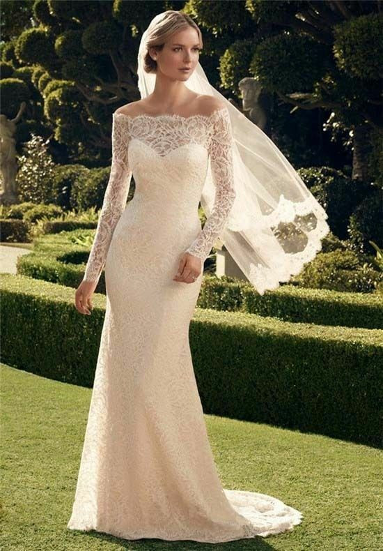 Lace Off The Shoulder Wedding Dress
 New Long Sleeve Lace f the shoulder Wedding Dresses