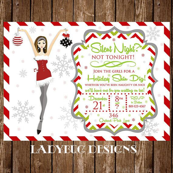 Ladies Christmas Party Ideas
 Girls Christmas Party Invite by LadyBugDesignPro on Etsy
