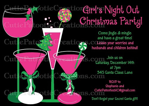 Ladies Christmas Party Ideas
 Girls Night Out Christmas Party Invitation Printable or