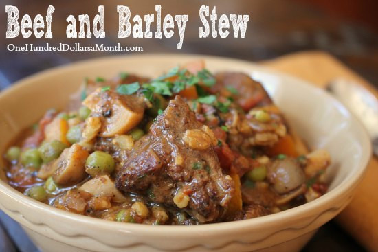 Lamb And Barley Stew
 Beef and Barley Stew e Hundred Dollars a Month