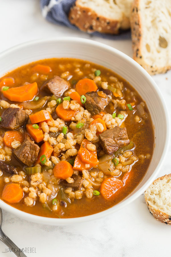 Lamb Barley Soup
 Beef and Barley Soup meal prep freezer friendly The