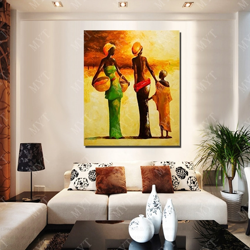 Large Paintings For Living Room
 New Design Modern African Women Oil Painting Living Room