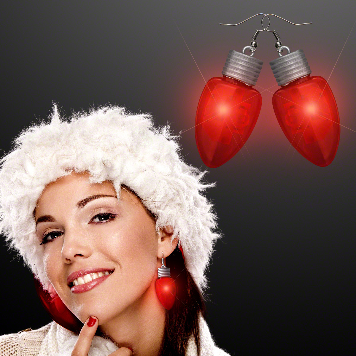 Led Light Up Earrings
 FlashingBlinkyLights Red Flashing LED Christmas Bulb Light