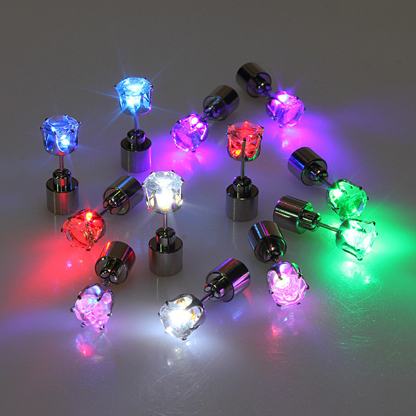 Led Light Up Earrings
 1pc Light Up Led Earring Ear Stud Dance Party Accessories