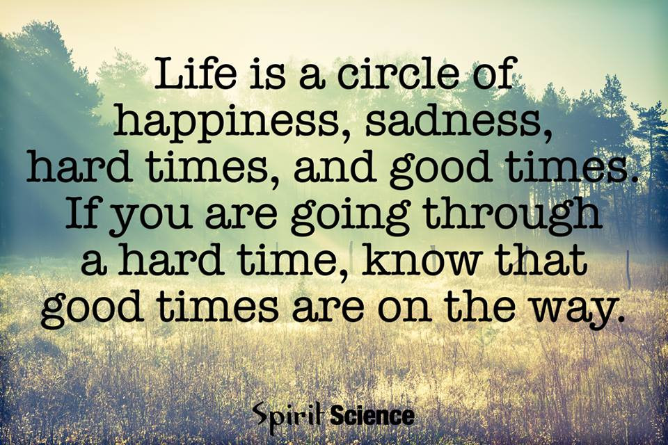 Life Is Difficult Quote
 Life is a circle of happiness sadness hard times and