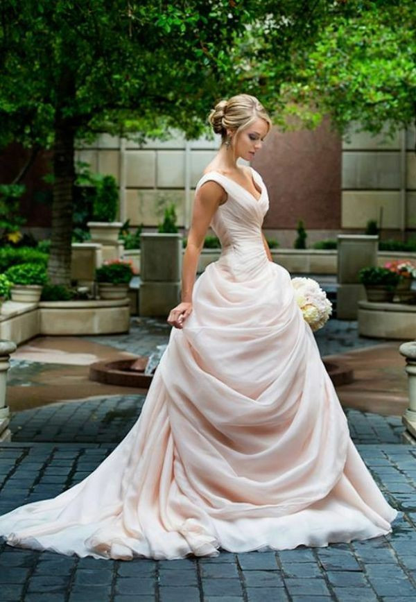 Light Pink Wedding Dresses
 Fairy Tale Wedding Dresses Light Pink Sleeveless Bridal