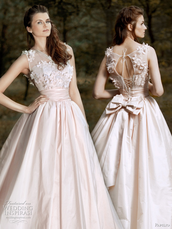 Light Pink Wedding Dresses
 A Wedding Addict Light Pink Wedding Dress in Modest Style