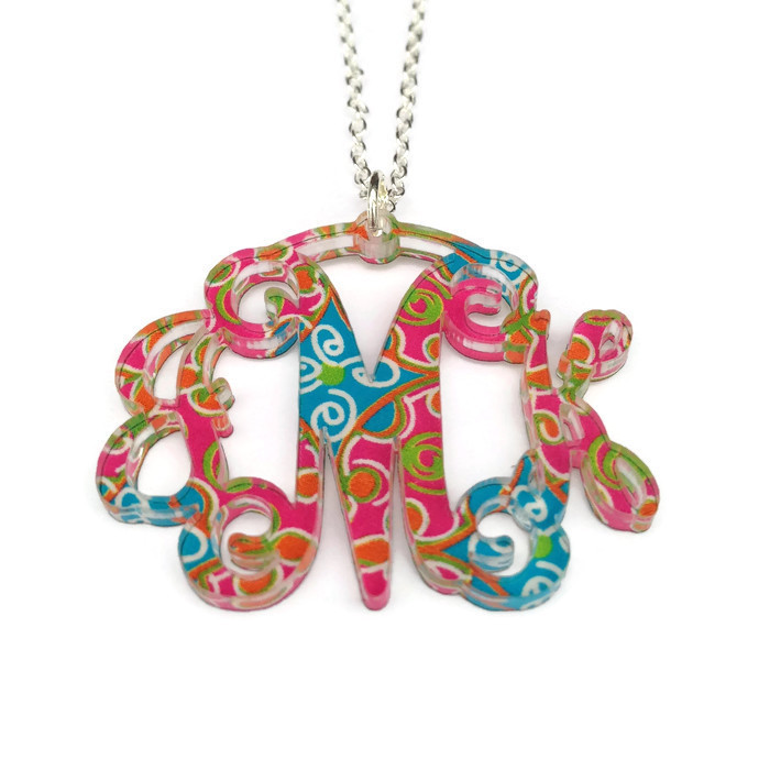 Lilly Pulitzer Necklace
 Lilly Pulitzer Inspired Monogrammed Necklace Acrylic