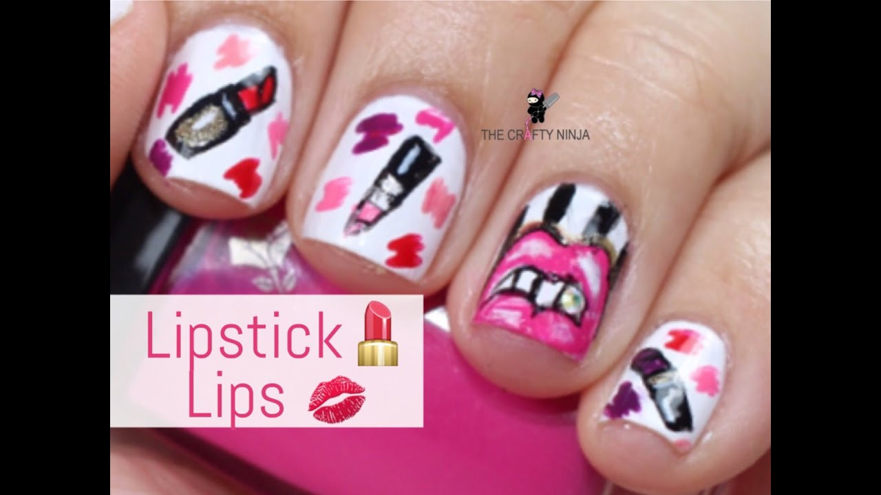 Lip Nail Designs
 Lipstick Lips Nail Art by The Crafty Ninja