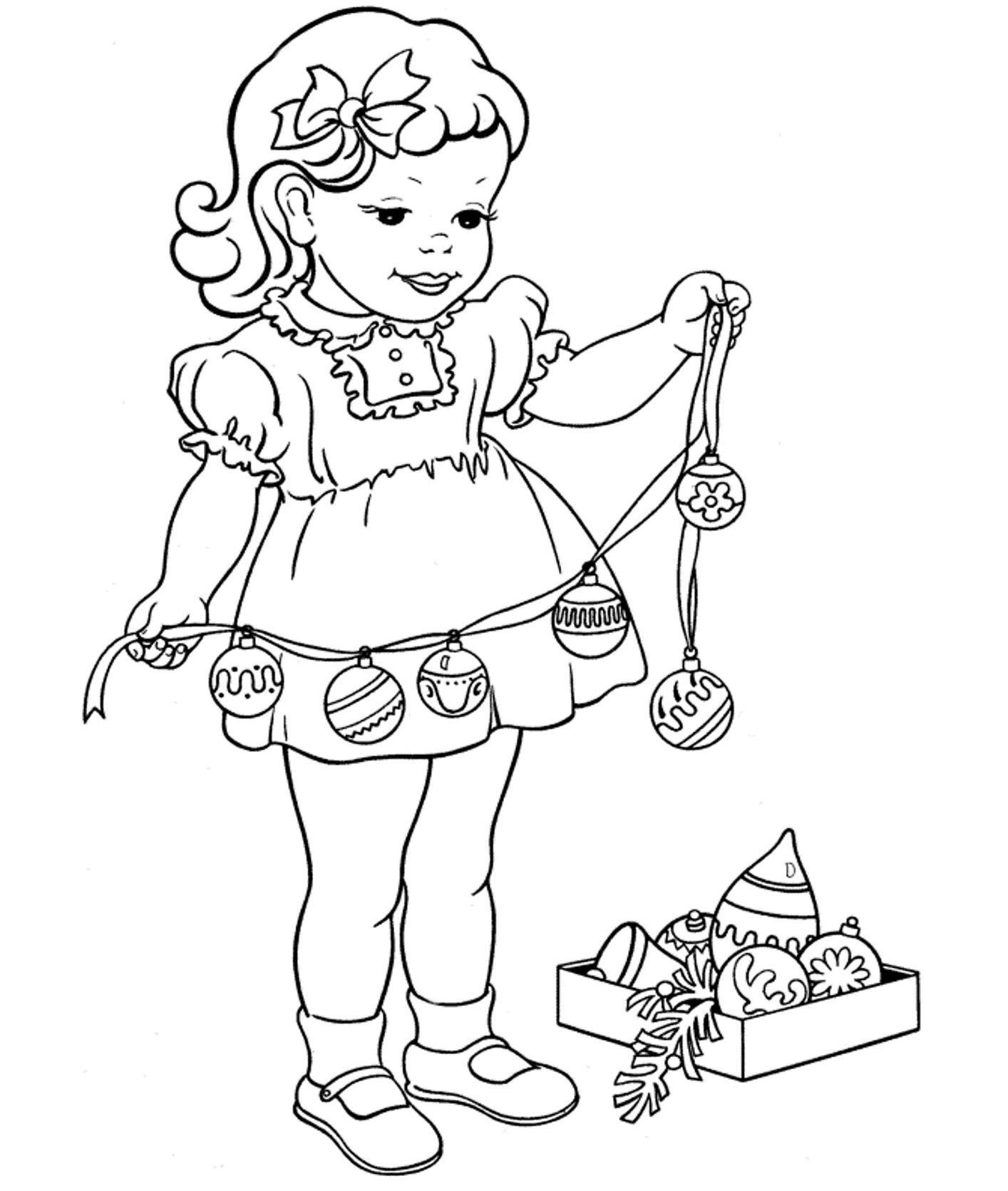 Little Girls Coloring Pages
 Christmas Coloring Pages A Little Girl Coloring Home