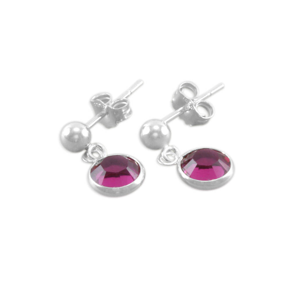 Little Girls Earrings
 Little Girls Earrings Sterling Silver Fuchsia Ruby earrings