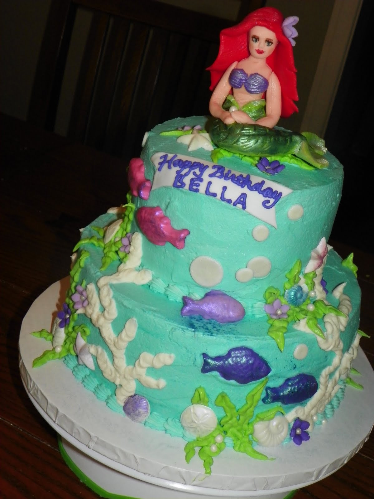 Little Mermaid Birthday Cakes
 Plumeria Cake Studio Ariel Little Mermaid Birthday Cake