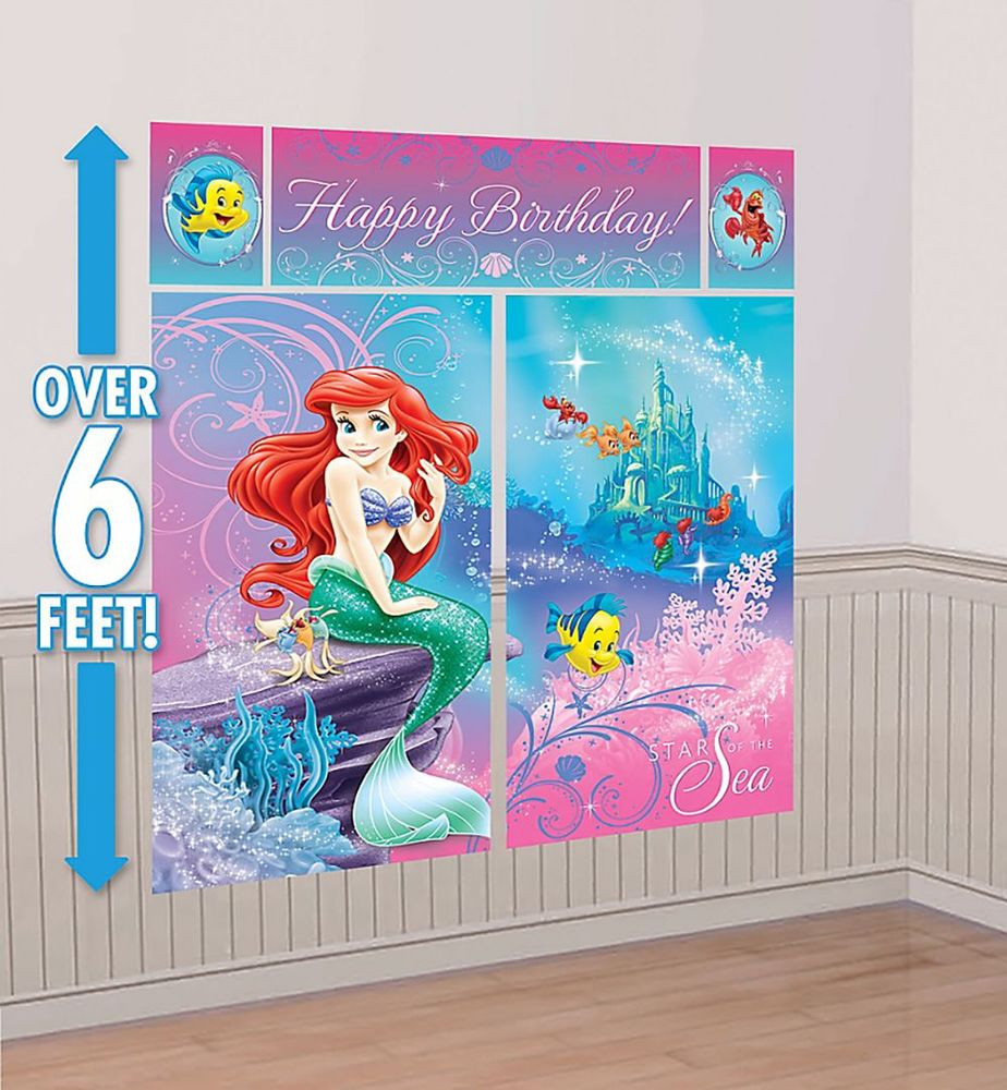Little Mermaid Birthday Party Decorations
 Little Mermaid ARIEL Scene Setter Birthday Party Supplies