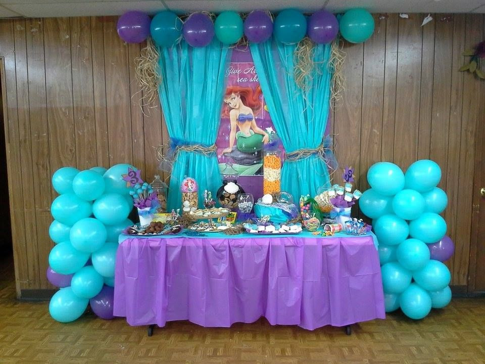 Little Mermaid Birthday Party Decorations
 The Little Mermaid Birthday Party Dessert Buffet Also