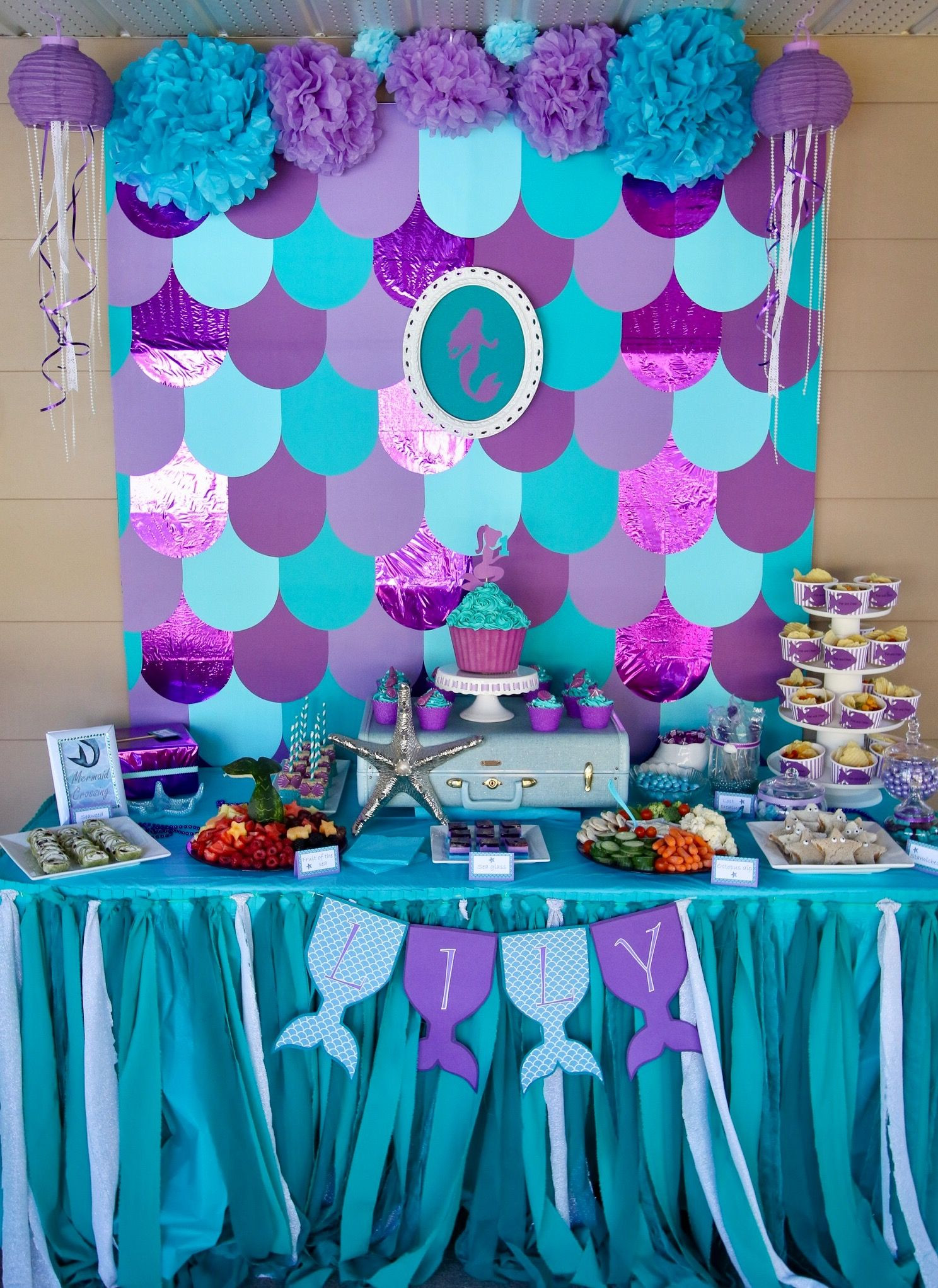 Little Mermaid Birthday Party Decorations
 Mermaid party table decorations Under the sea birthday