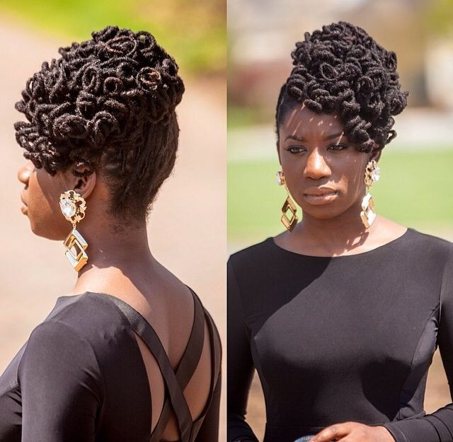Loc Updo Hairstyles
 Curly Loc Updo in 2019
