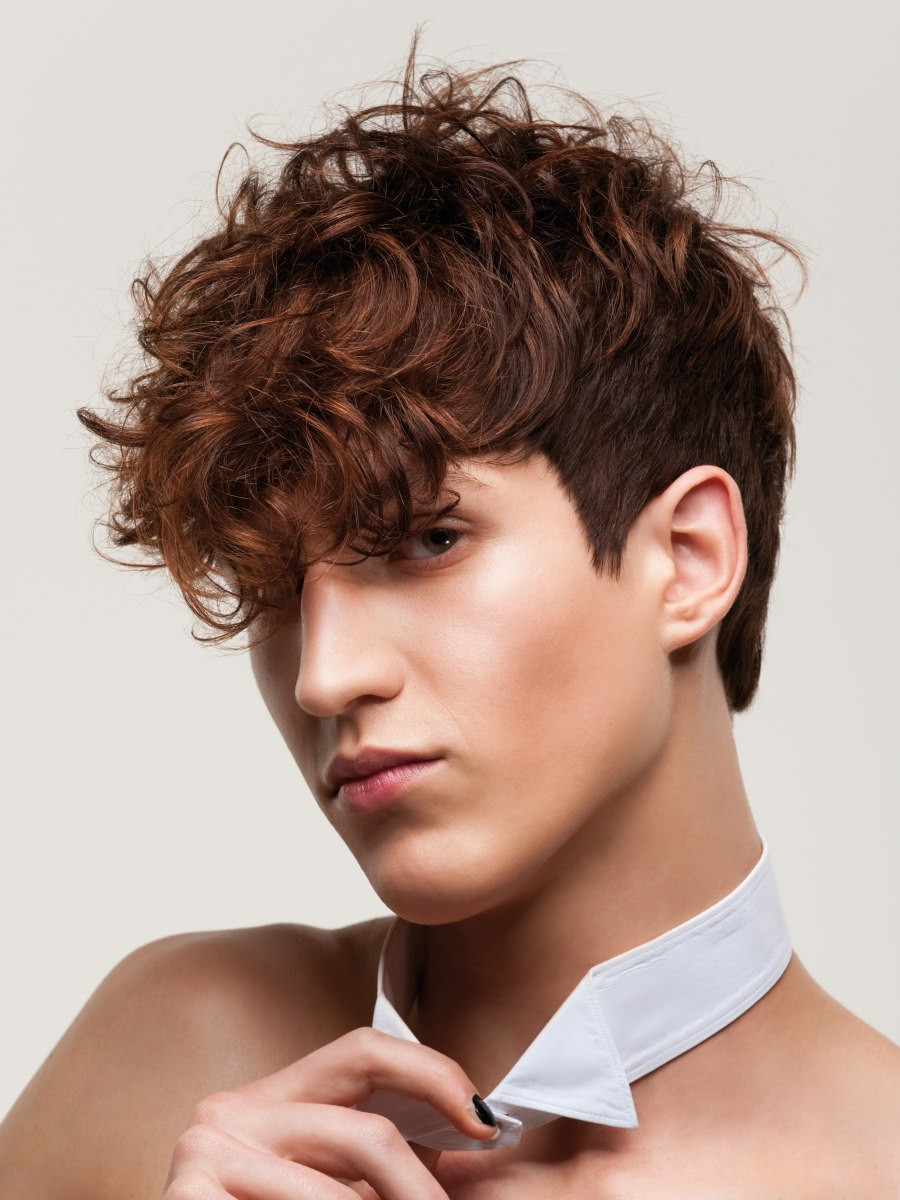 Long In Front Short In Back Haircuts For Guys
 Men s haircut with a short back and longer curls towards