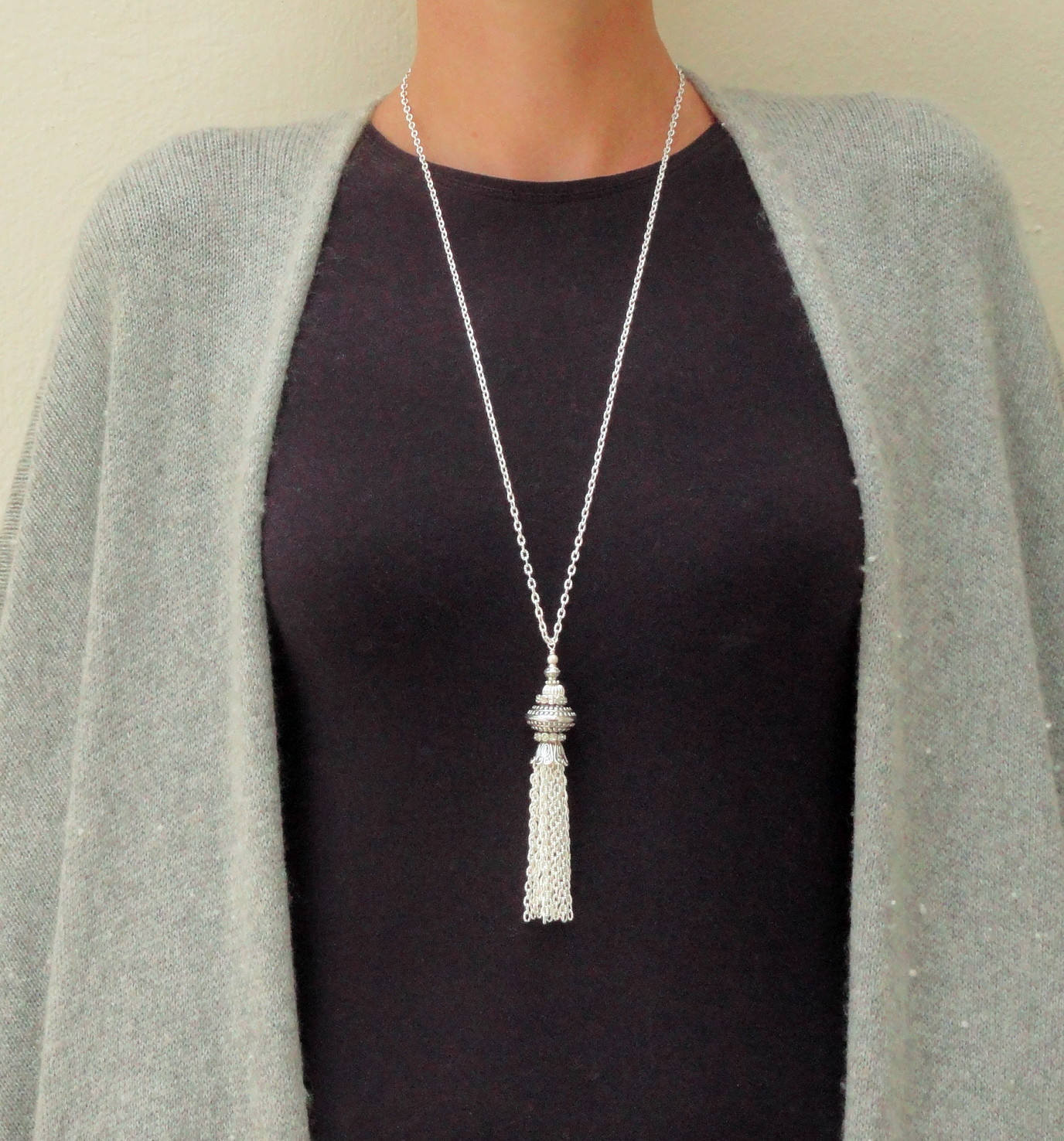 Long Silver Necklace
 Tassel Necklace Long Silver Tassel Necklace Silver