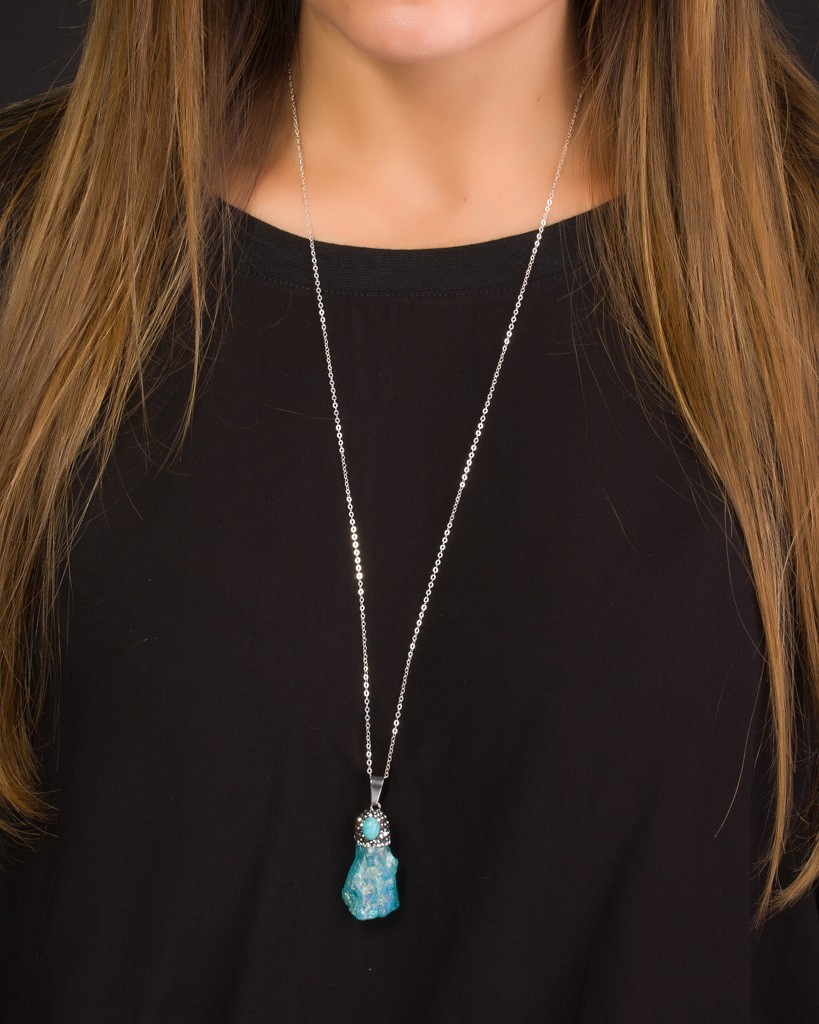 Long Stone Necklace
 Long Turquoise Necklace Raw Stone Necklace Long Necklace