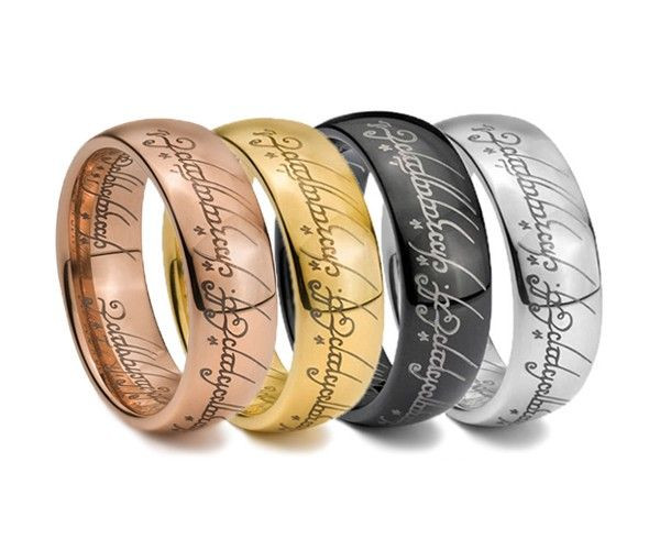 Lord Of The Rings Wedding Band
 "The Lord of the Rings" Tungsten Carbide Engraved Yellow