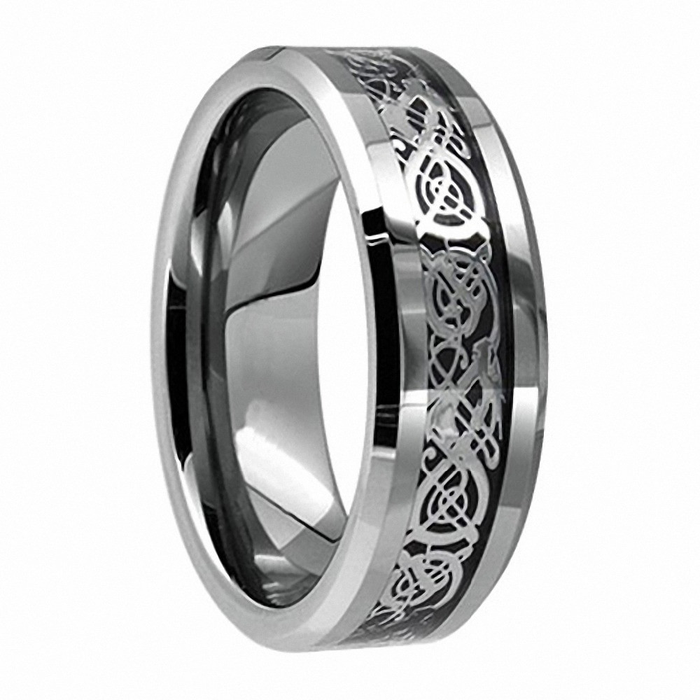 Lord Of The Rings Wedding Band
 Vintage Jewelry 8mm Tungsten Carbide Dragon Ring For Men