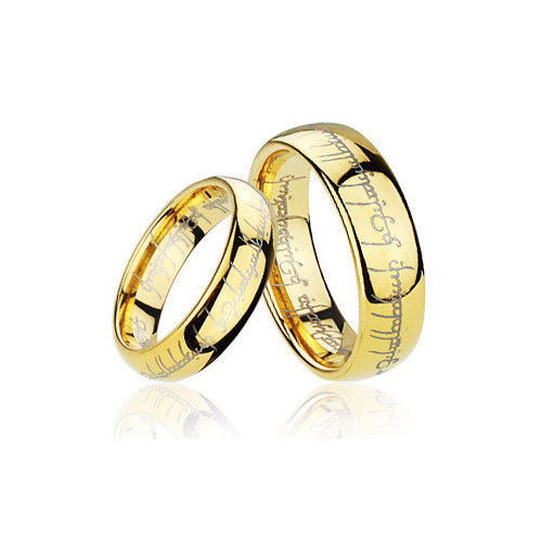 Lord Of The Rings Wedding Band
 Men s and Women s Gold Plated Tungsten Lord of the Rings