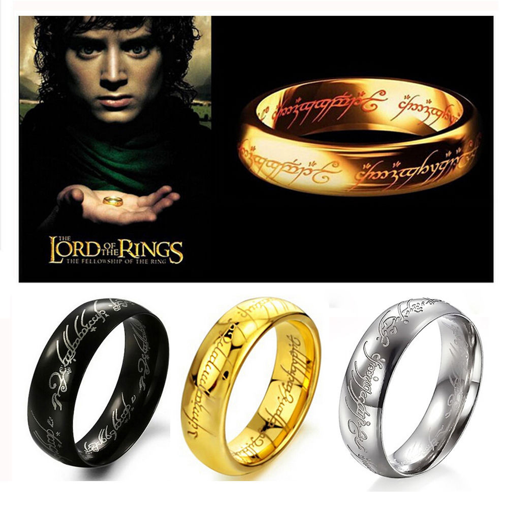 Lord Of The Rings Wedding Band
 Men s Tungsten Carbide Ring Gold Plated The Lord of the