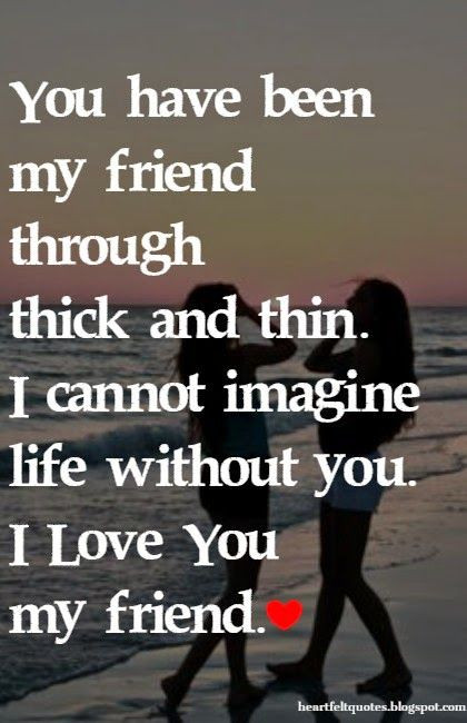 Love Your Friendship Quotes
 I love you my friend Friendship Quotes