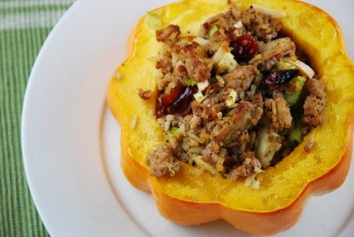 Low Calorie Recipes With Ground Turkey
 Ground Turkey Stuffed Acorn Squash Recipe 6 Points