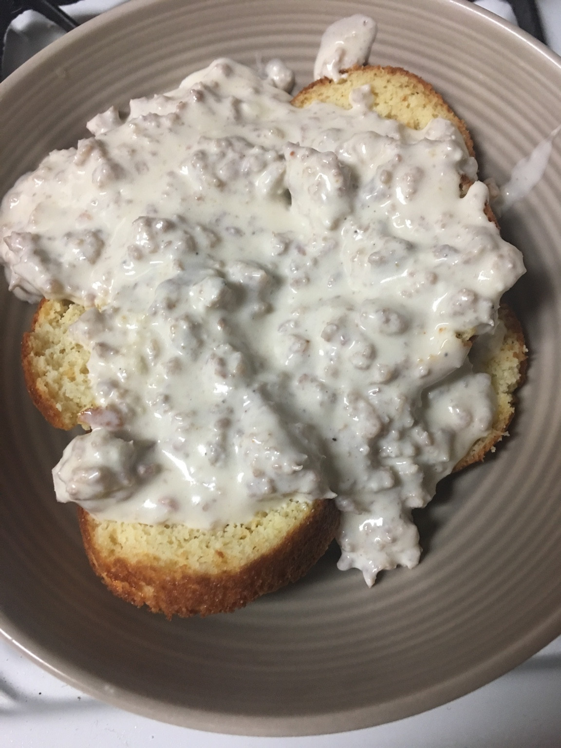 Low Carb Biscuits And Gravy
 Breakfast this morning low carb biscuits and gravy