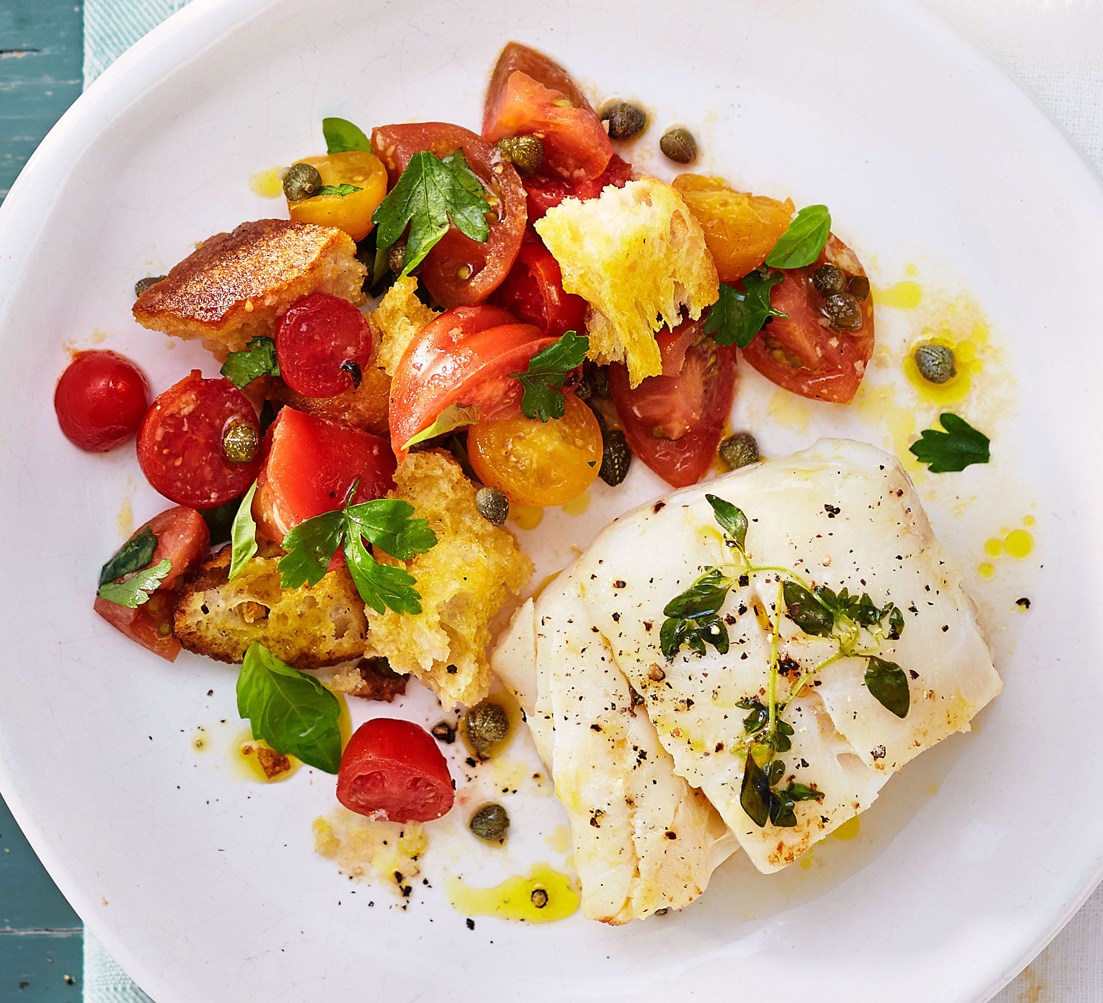 Low Fat Cod Recipes
 Thyme roast cod & panzanella salad
