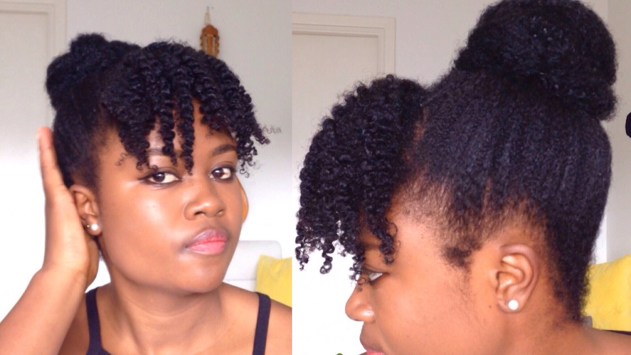 Low Manipulation Natural Hairstyles
 Faux Bun And Bangs Natural Hair Quick Fix Low