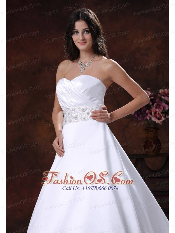 Low Price Wedding Dresses
 Sweetheart Neckline Satin Low Cost Wedding Dress With