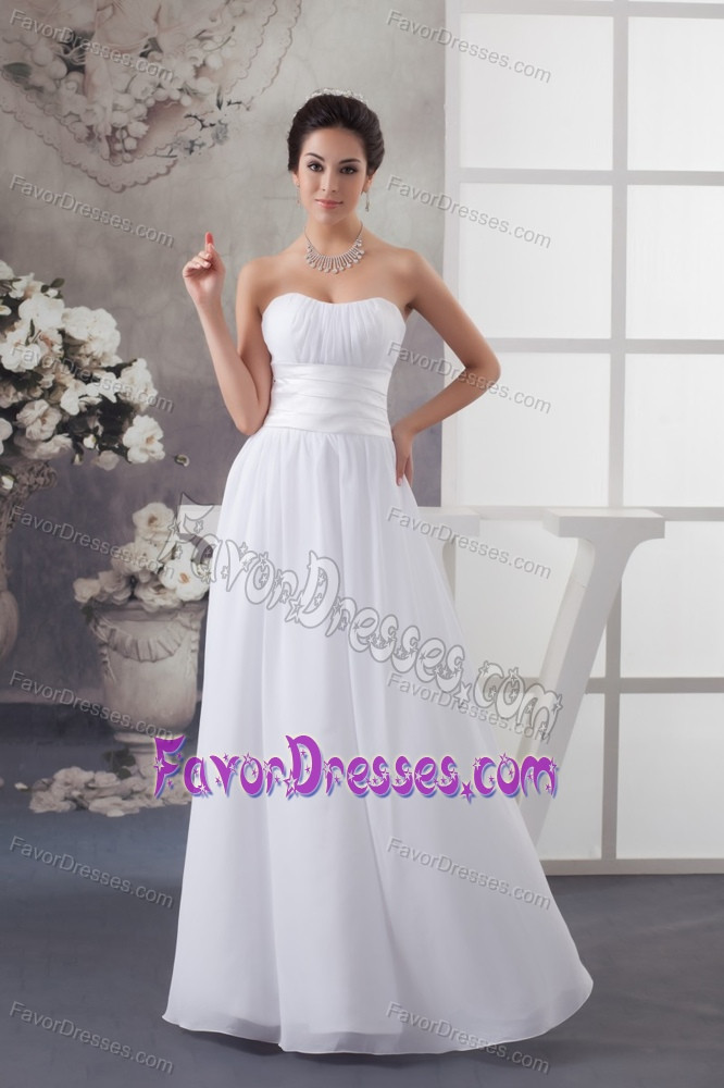 Low Price Wedding Dresses
 Beautiful Empire Sweetheart Ruched White Dress for Wedding