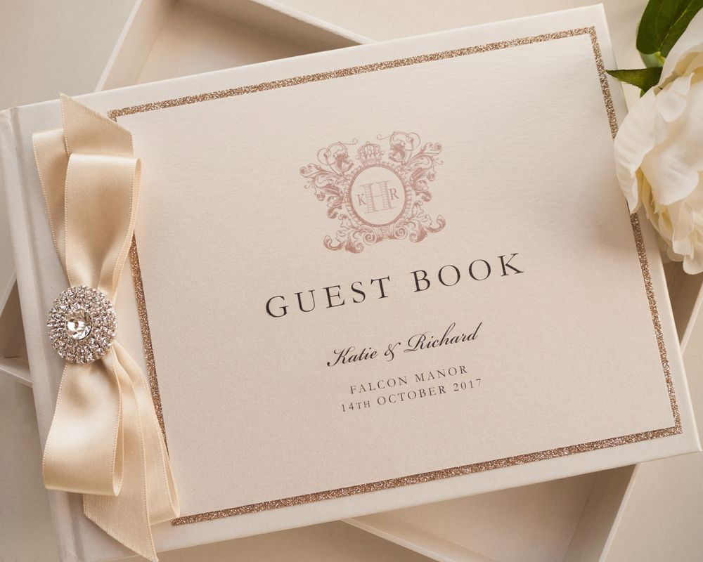 Luxury Wedding Guest Book
 Luxury Personalised Wedding Guest Book Glitter Crystal