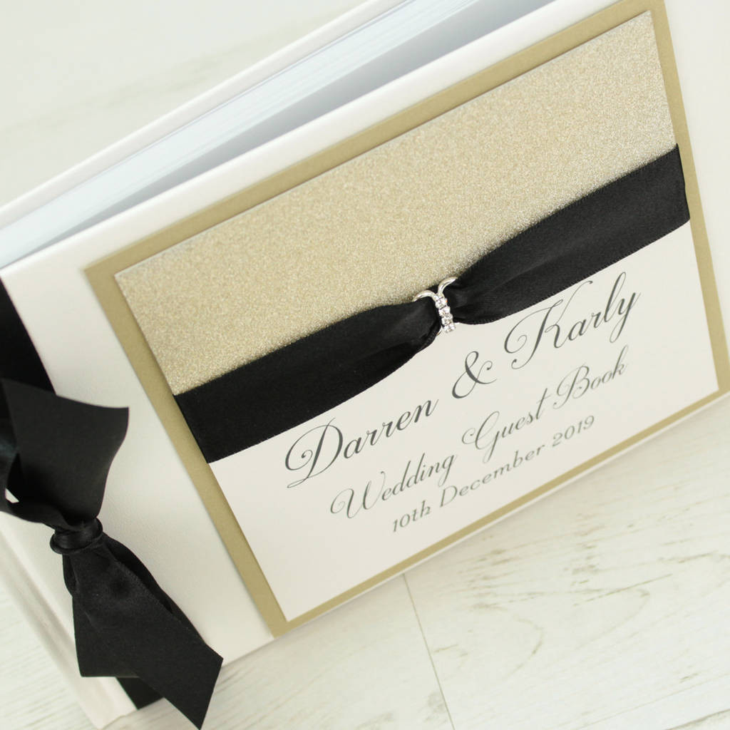 Luxury Wedding Guest Book
 personalised luxury wedding guest book by dreams to