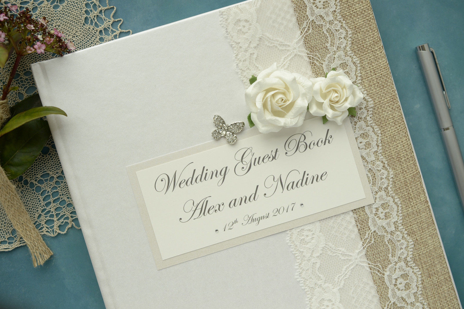 Luxury Wedding Guest Book
 Luxury Personalised Wedding Guest Book – Vintage