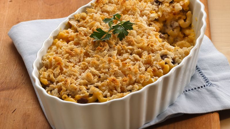Mac And Cheese Ground Beef
 Layered Mac and Cheese with Ground Beef recipe from Betty