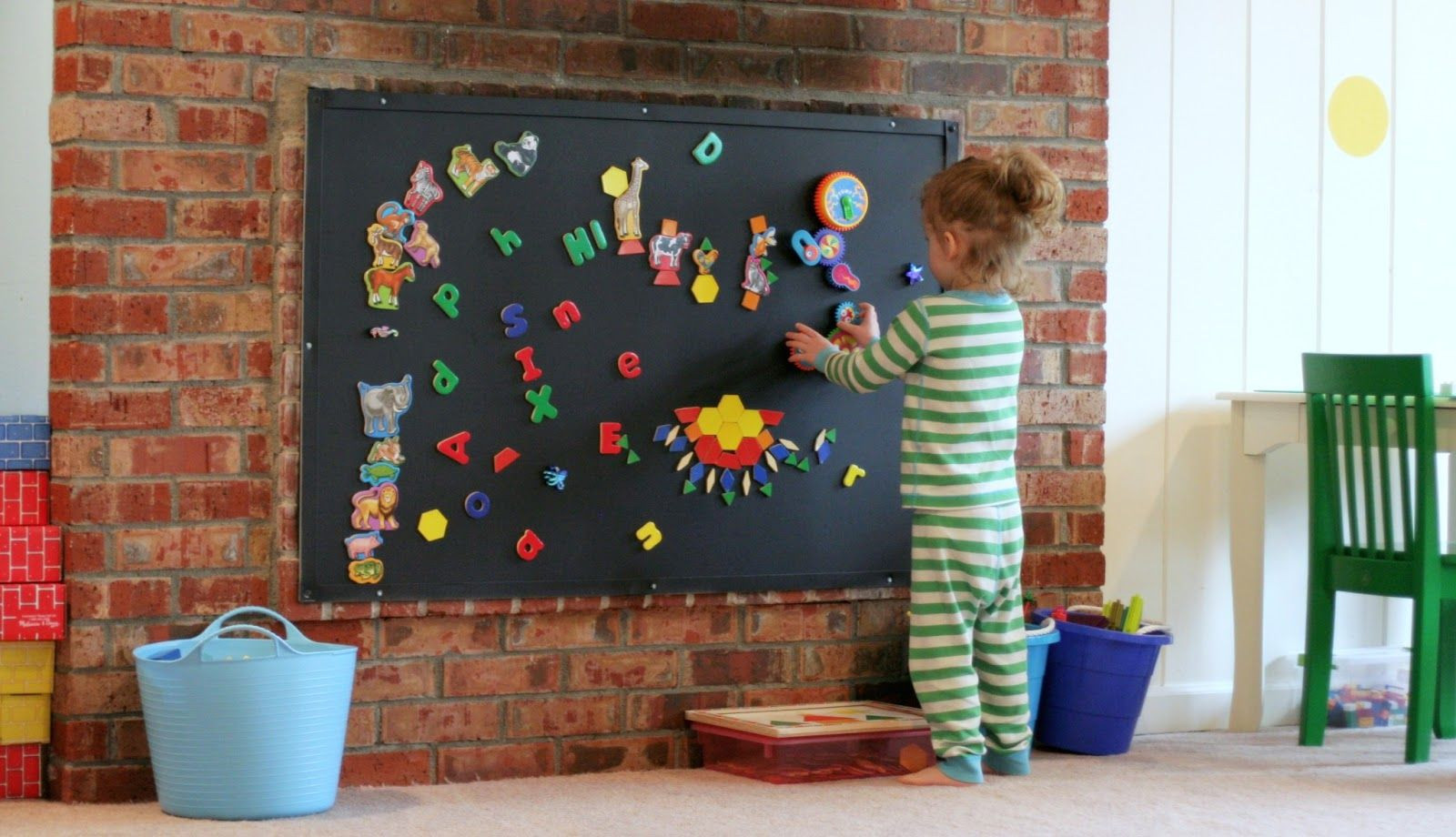 Magnetic Board For Kids Room
 Playroom Design DIY Playroom with Rock Wall