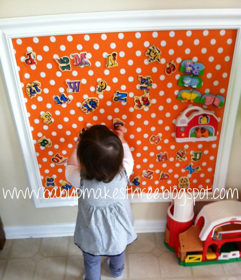 Magnetic Board For Kids Room
 DYI magnet board great for a toddler room