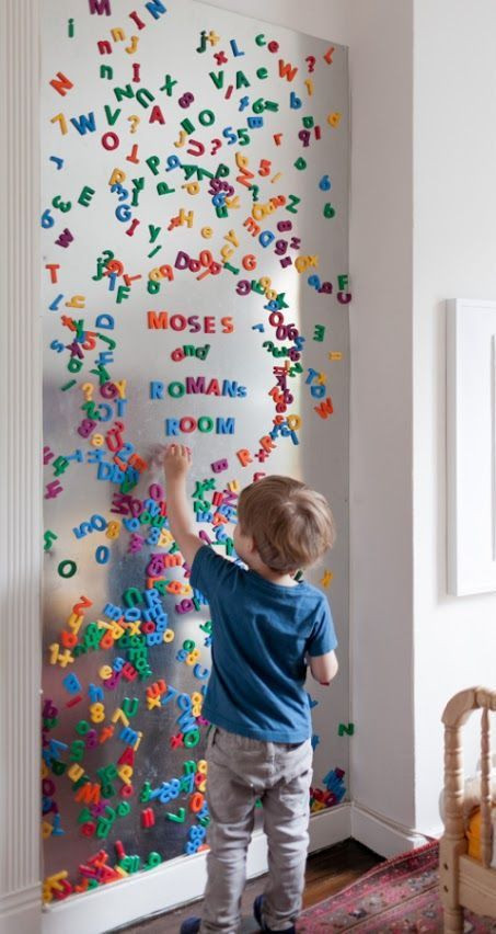 Magnetic Board For Kids Room
 so cool thin sheet of metal on a wall to make a massive