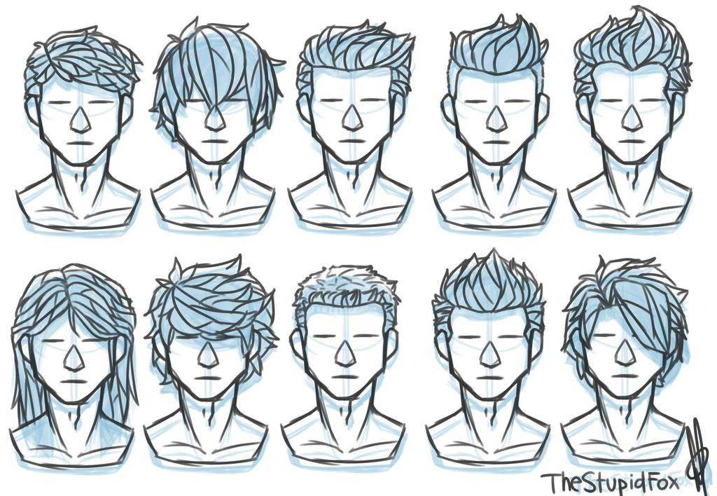 Male Haircuts Drawing
 Random Hairstyles Male by TheStupidFox on DeviantArt