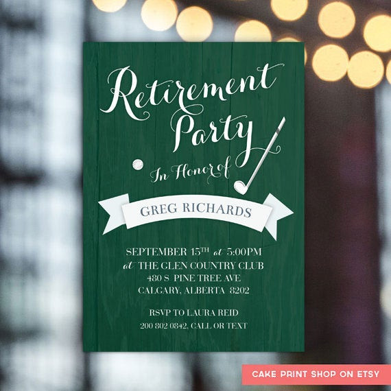 Male Retirement Party Ideas
 Men s retirement party invite Golf retirement party