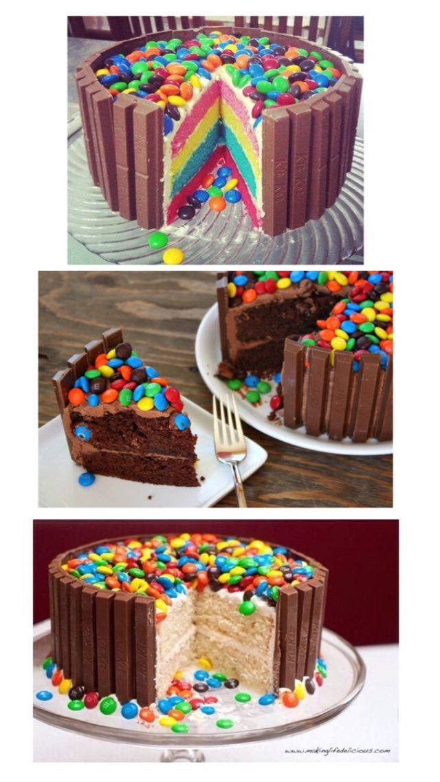 M&amp;m Birthday Cake
 Kit Kat & M&M cake🍫🍰 Foo ♥ in 2019