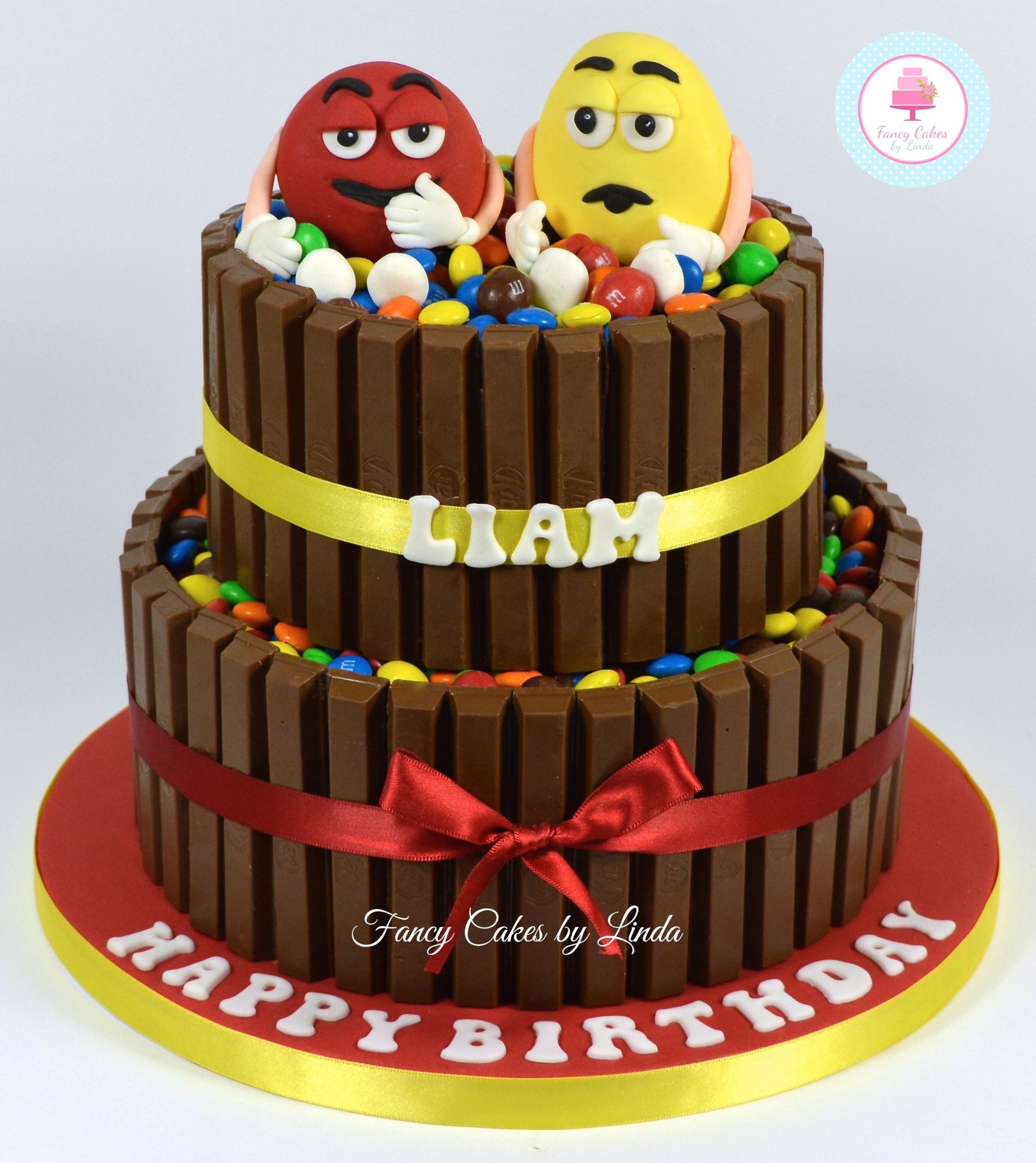 M&amp;m Birthday Cake
 M&M & Kit Kat Birthday Cake