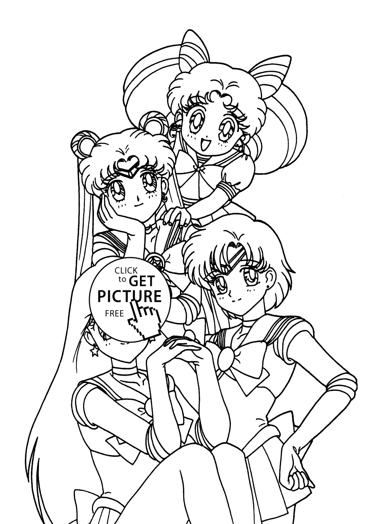 Manga Coloring Pages For Kids
 Sailor moon friends coloring pages for kids printable