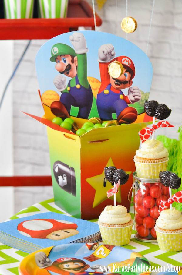 Mario Birthday Party Ideas
 Kara s Party Ideas Super Mario Bros Themed Birthday Party