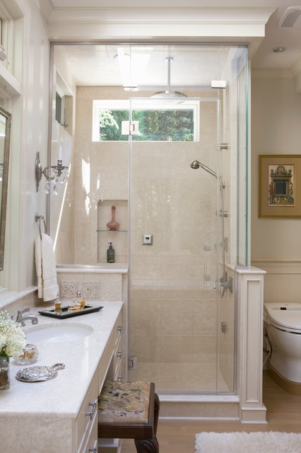 Master Bathroom Layout Ideas
 Small Master Bath in Chevy Chase Traditional Bathroom