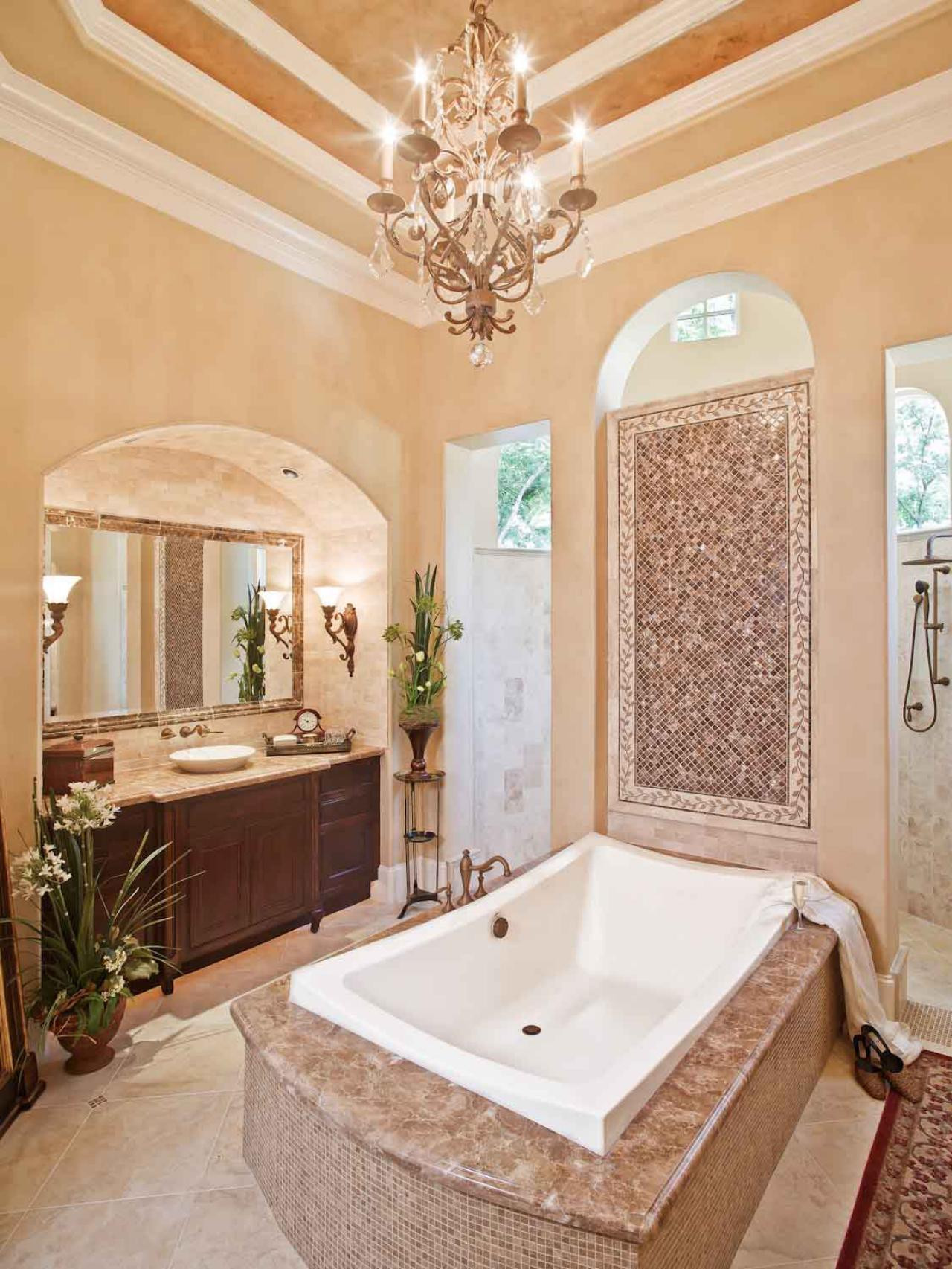 Master Bathroom Shower Ideas
 20 Luxurious Bathrooms with Elegant Chandelier Lighting