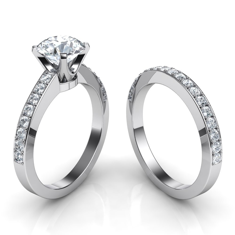 Matching Wedding Band Sets
 Novo Round Brilliant Diamond Engagement Ring & Matching